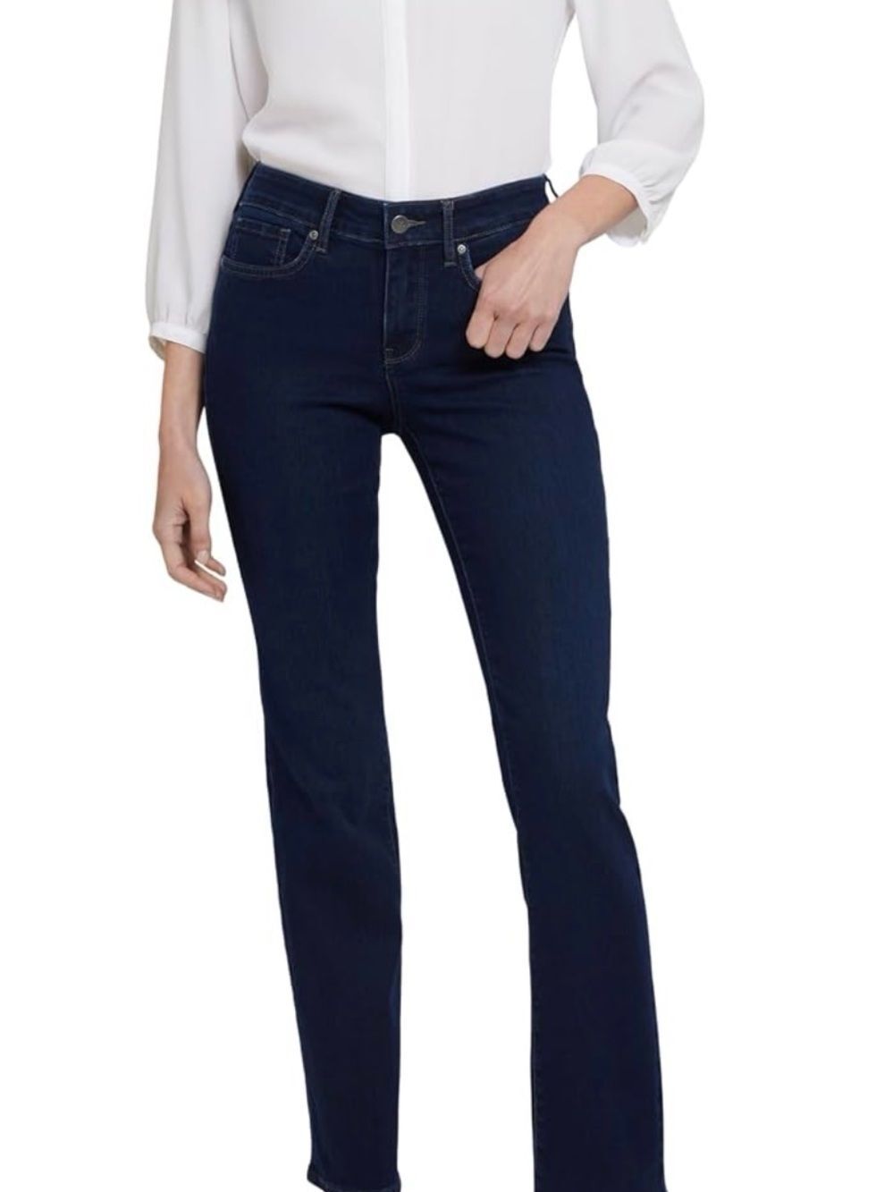 NYDJ Women's Deep Indigo Straight Leg Jeans Sz 12